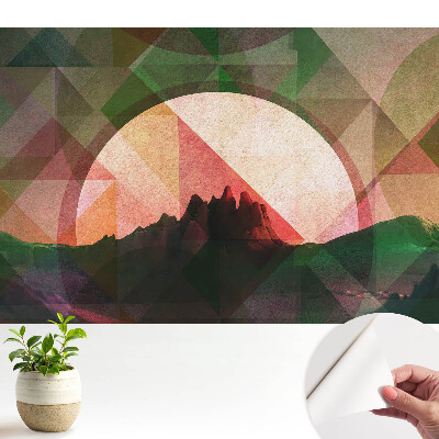 Fototapeta samoprzylepna do salonu Geometryczne góry zachód