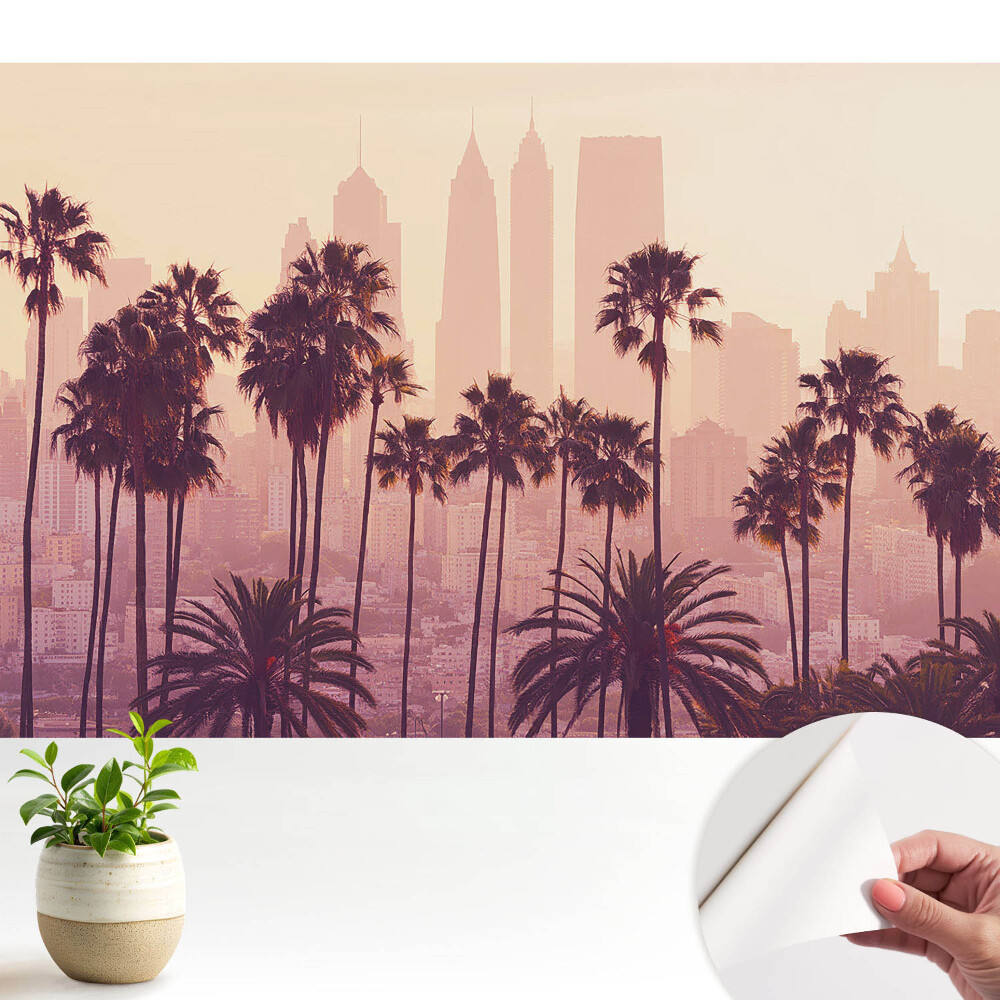 Fototapeta Klimatyczne palmy zachodzące słońce