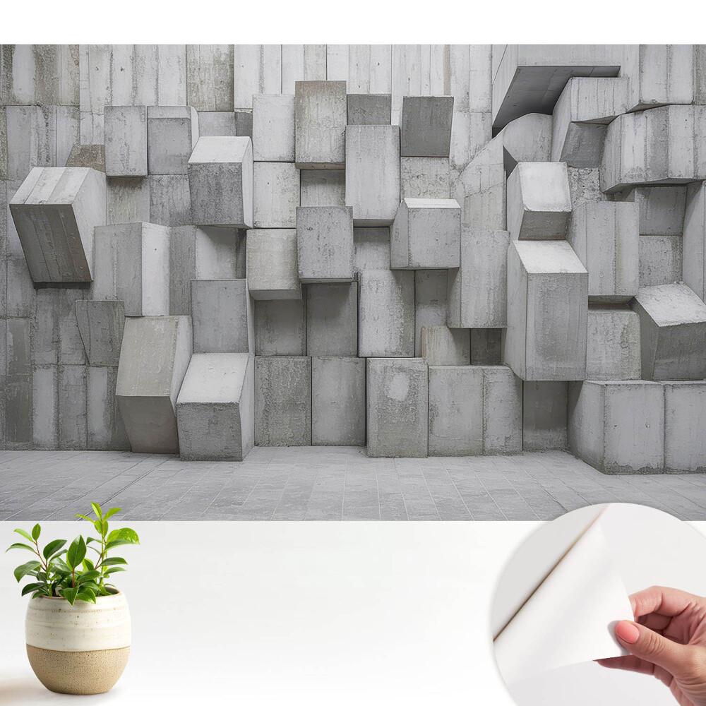 Fototapeta z nadrukiem samoprzylepna Betonowe prostopadłościany industrialne.