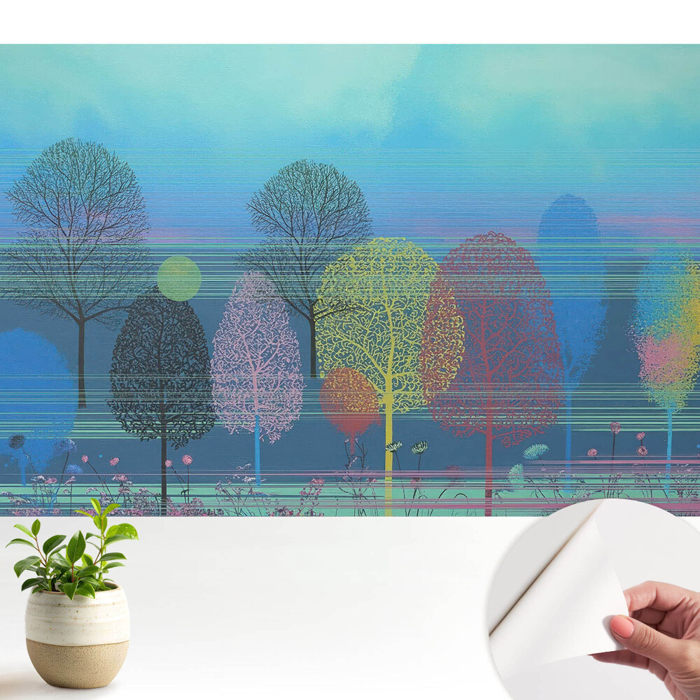 Fototapeta samoprzylepna do salonu Kolorowe drzewa na tle nieba