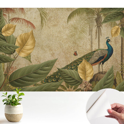 Fototapeta na wymiar do sypialni Tropikalny paw wśród zieleni