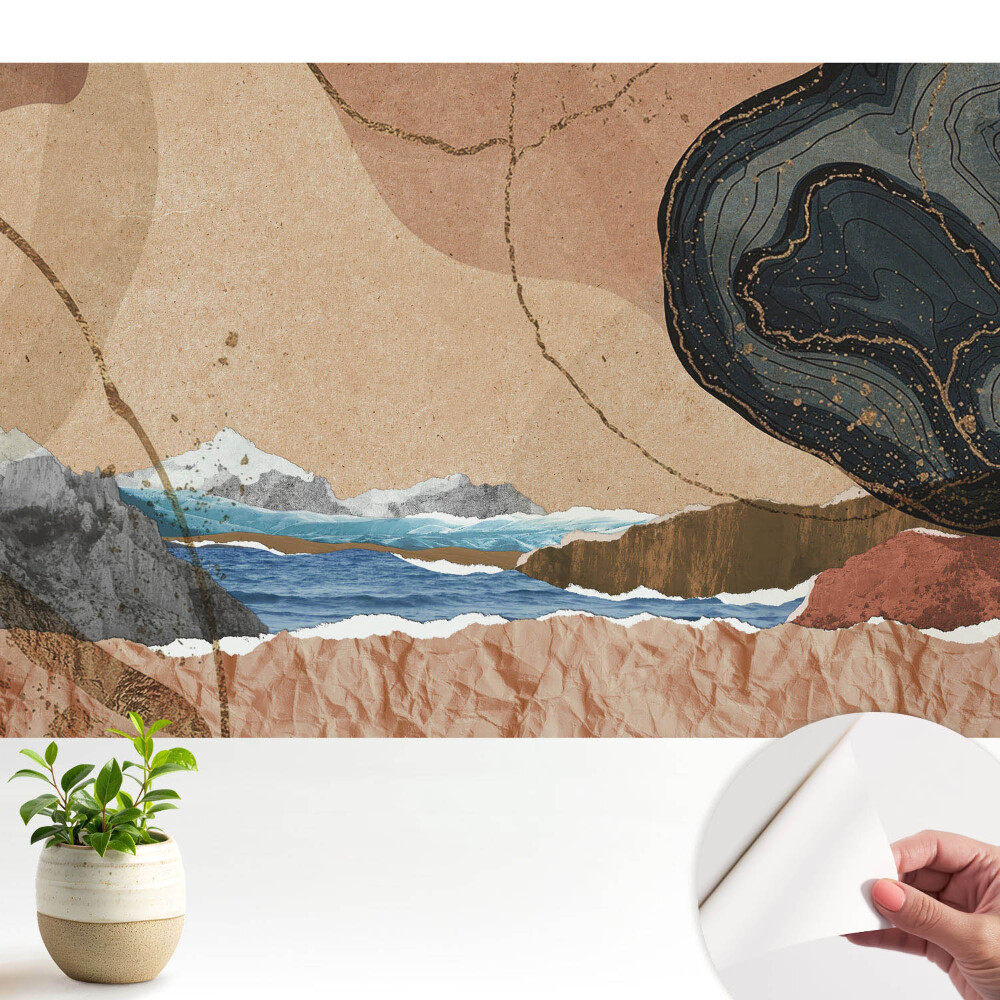 Nowoczesna fototapeta na wymiar Kolorowy pejzaż ziemia i morze