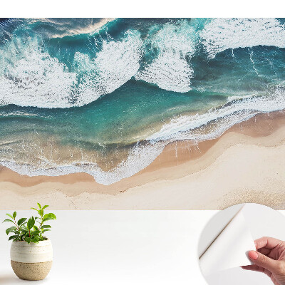 Fototapeta na wymiar do sypialni Oceaniczne fale i złota plaża