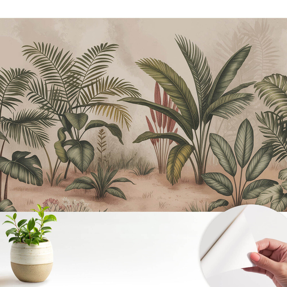 Fototapeta na wymiar do sypialni Egzotyczne liście w stylu boho