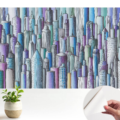 Fototapeta z nadrukiem samoprzylepna Kolorowe wieżowce metropolii