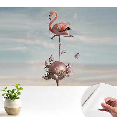 Tapeta fotograficzna samoprzylepna Flaming z kwiatami i motylami