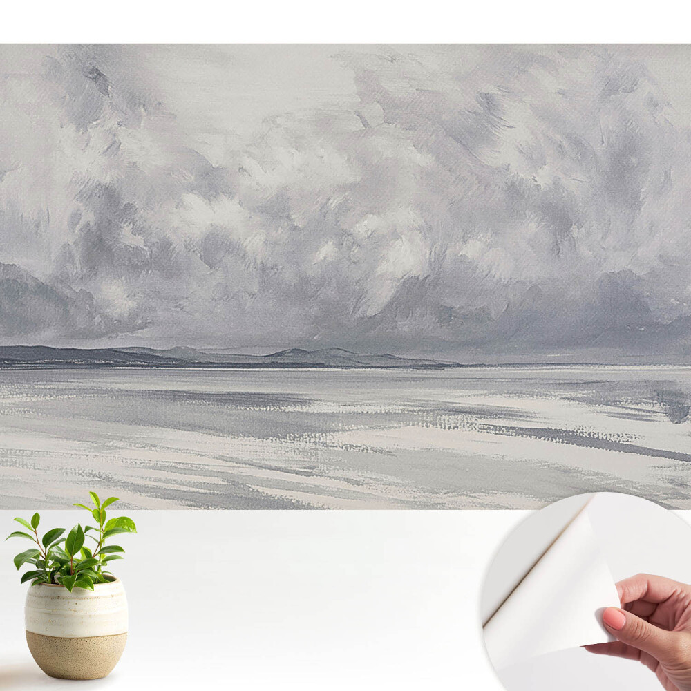 Fototapeta do salonu Mroczne chmury nad spokojnym morzem