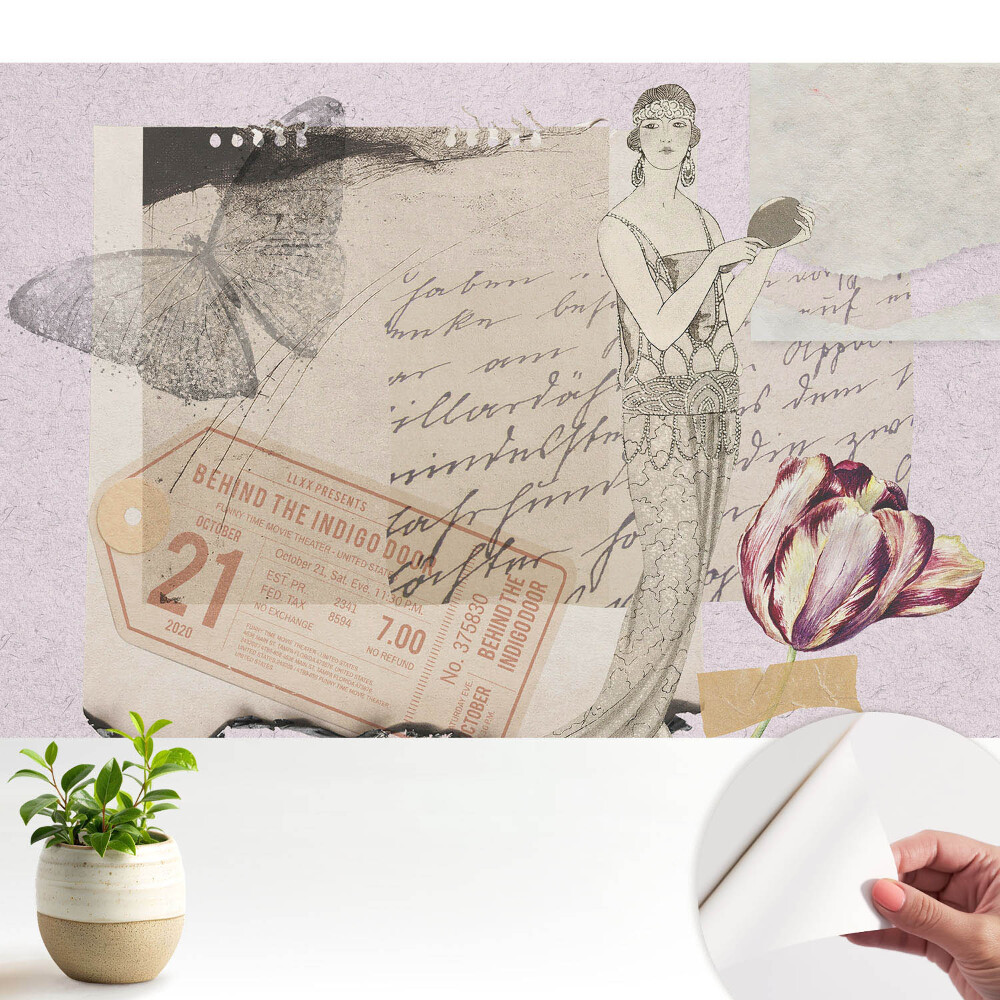 Nowoczesna fototapeta na wymiar Retro romantyczny kolaż