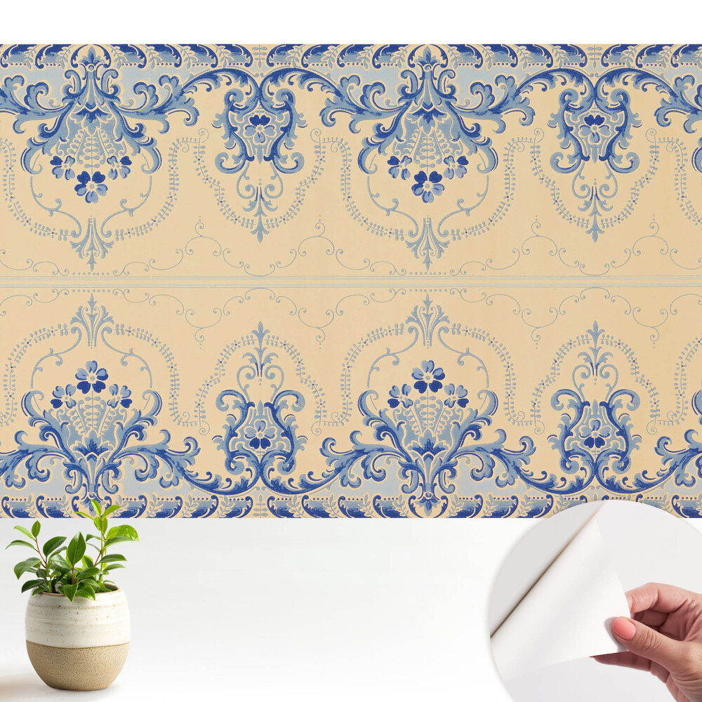 Tapeta fotograficzna samoprzylepna Klasyczny wzór ornamentalny elegancja niebieska