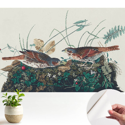 Tapeta fotograficzna samoprzylepna Ptaki wśród zieleni