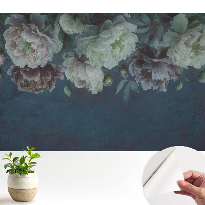 Nowoczesna fototapeta na wymiar Kwiaty na ciemnym tle