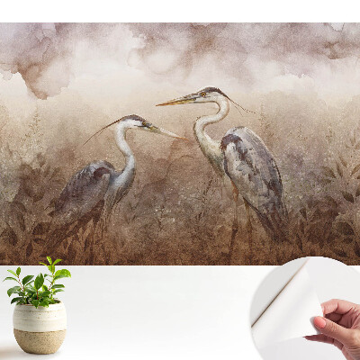 Fototapeta do salonu Dwa żurawie w delikatnych kolorach