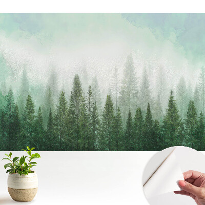 Fototapeta Leśny pejzaż z konturem wilka