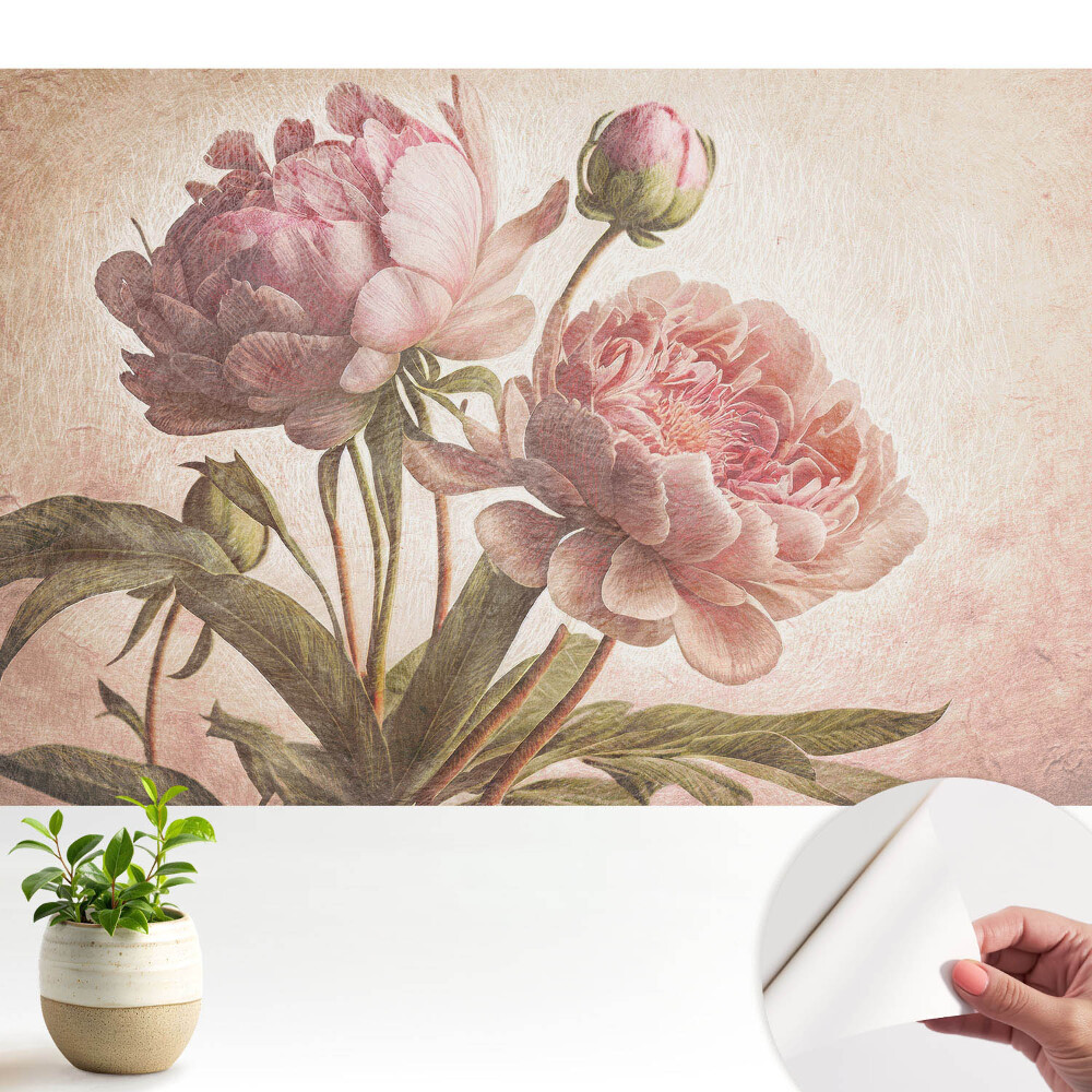 Tapeta fotograficzna samoprzylepna Kwiaty piwonii w klasycznym stylu