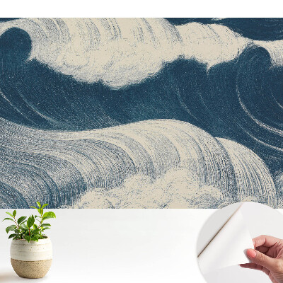 Fototapeta Fale na granatowym tle