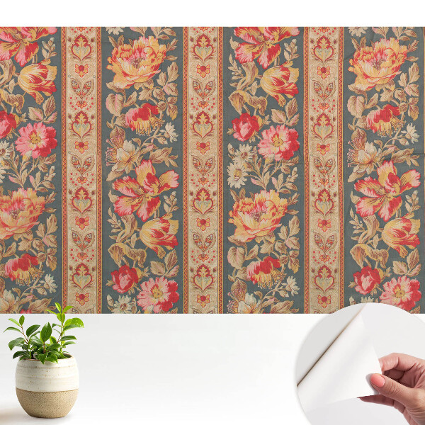 Fototapeta z nadrukiem samoprzylepna Kwiaty i liście klasyczny styl