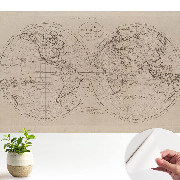 Tapeta fotograficzna samoprzylepna Historyczny rysunek świata