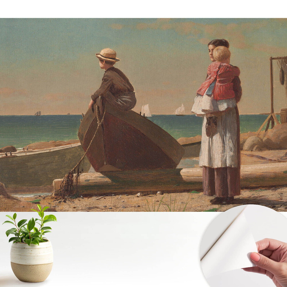 Fototapeta na wymiar do sypialni Postacie na plaży z widokiem na morze