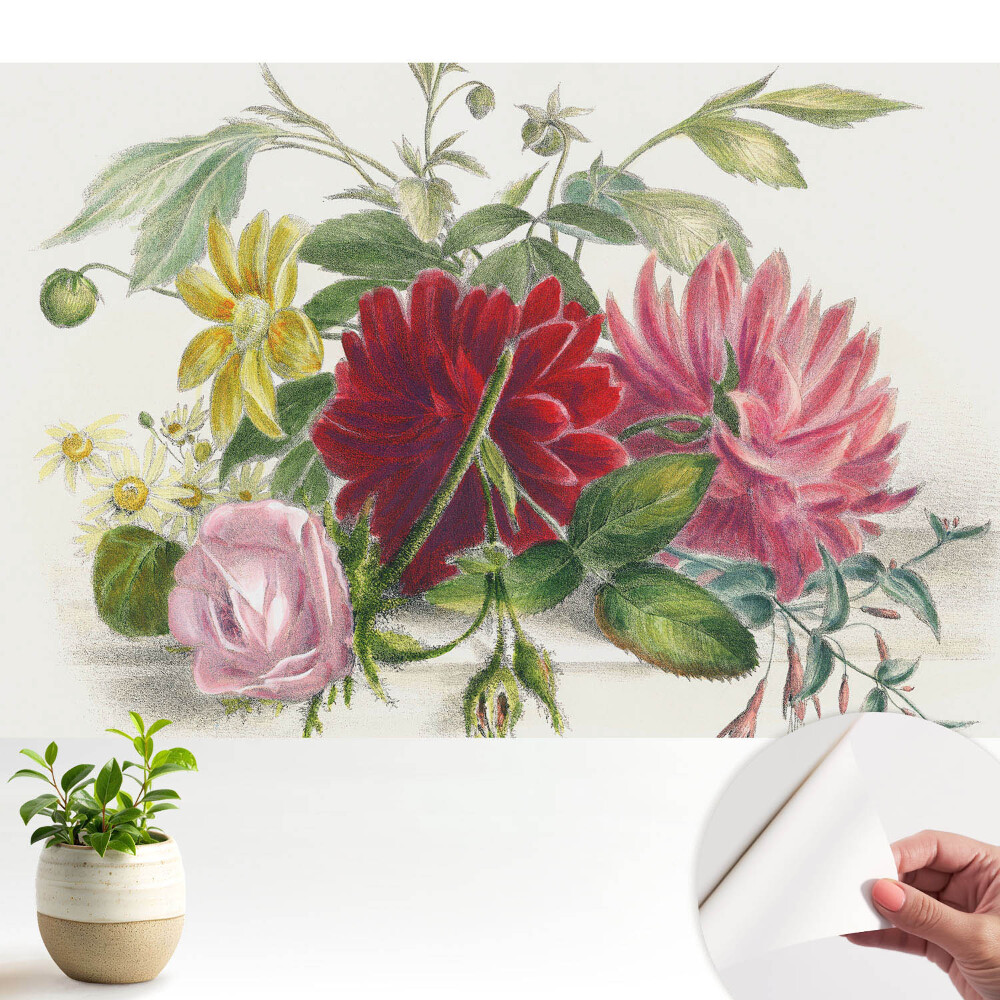 Tapeta fotograficzna samoprzylepna Kwiaty w klasycznym stylu