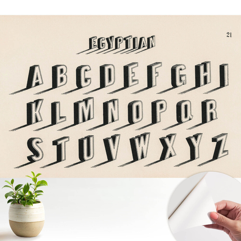 Tapeta fotograficzna samoprzylepna Stylizowany alfabet retro