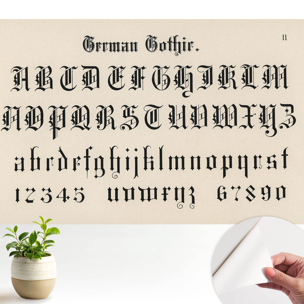 Fototapeta do salonu Gotycki alfabet elegancki i dekoracyjny