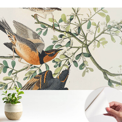 Fototapeta do salonu Ptaki wśród zielonych liści