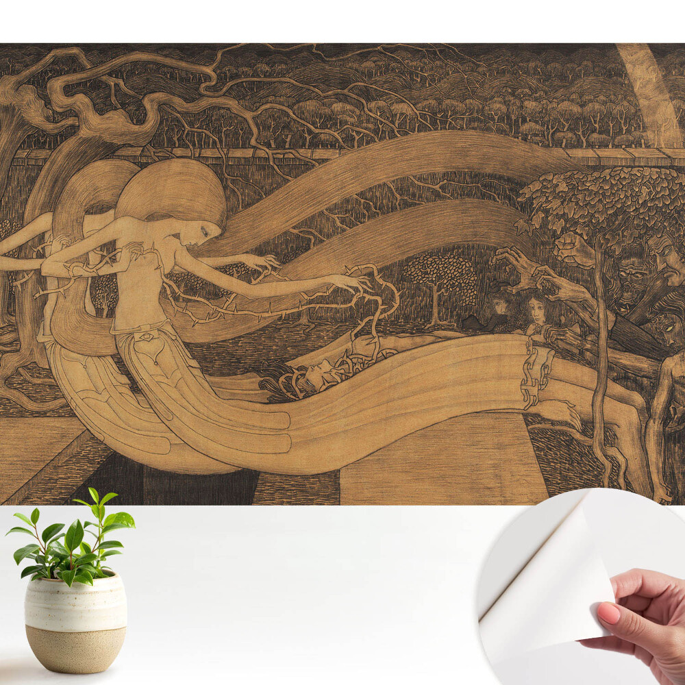 Fototapeta na wymiar do sypialni Mystyczna secesja natura enigmatyczność