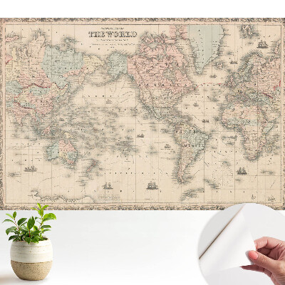 Fototapeta z nadrukiem samoprzylepna Klasyczna mapa świata