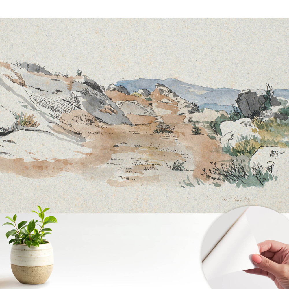 Fototapeta samoprzylepna do salonu Skalisty krajobraz spokojny pejzaż delikatna kolorystyka