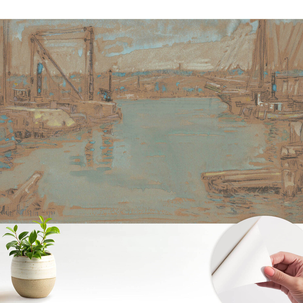 Tapeta fotograficzna samoprzylepna Portowy krajobraz klasyczny w odcieniach błękitu