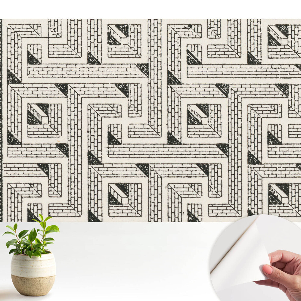 Fototapeta do salonu Geometryczna kompozycja cegieł w labiryncie