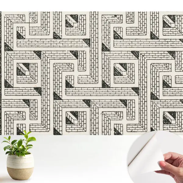 Fototapeta do salonu Geometryczna kompozycja cegieł w labiryncie