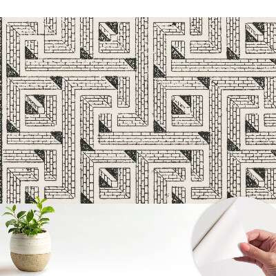 Fototapeta do salonu Geometryczna kompozycja cegieł w labiryncie