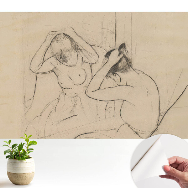 Fototapeta samoprzylepna do salonu Kobieta przy lustrze