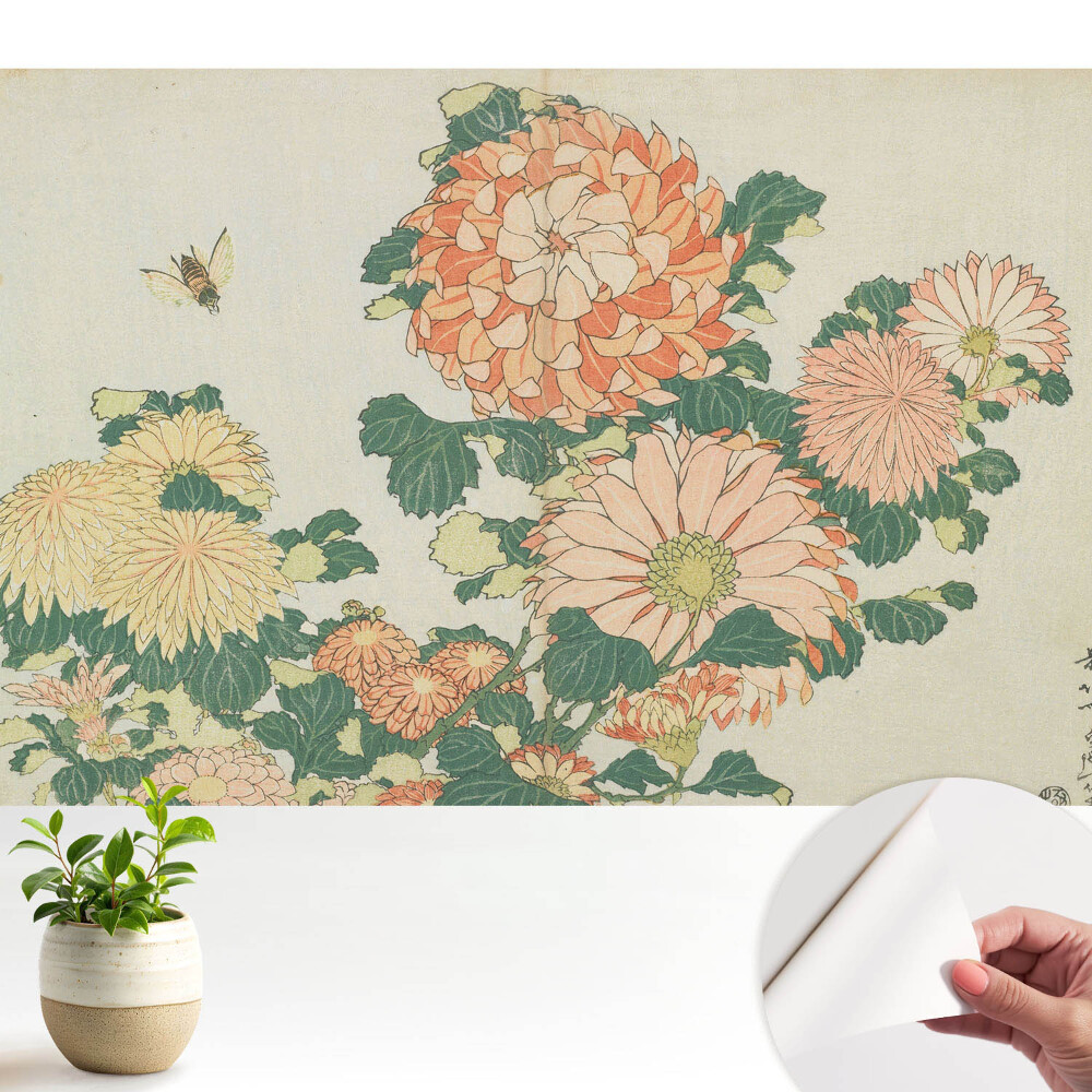 Fototapeta na wymiar do sypialni Kwiaty chryzantemy pszczoła harmonia