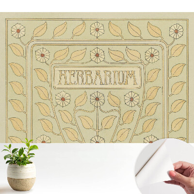 Fototapeta do salonu Secesyjne motywy roślinne z napisem Herbarium