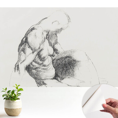 Fototapeta na wymiar do sypialni Elegancki szkic klasyczny muskularnego mężczyzny