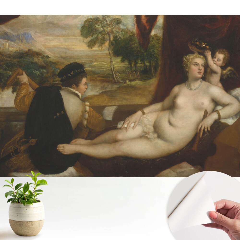 Fototapeta z nadrukiem samoprzylepna Klasyczny motyw postaci przy pejzażu