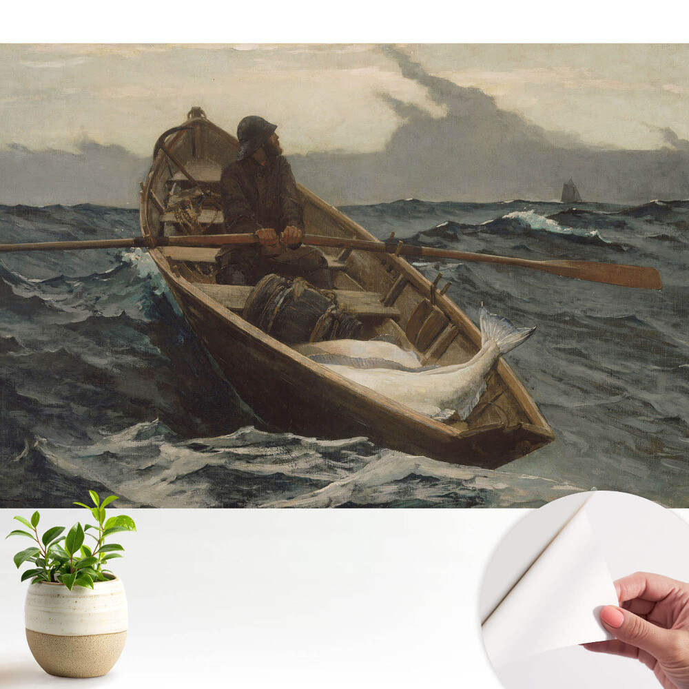 Fototapeta na wymiar do sypialni Rybak łowi na wzburzonym morzu