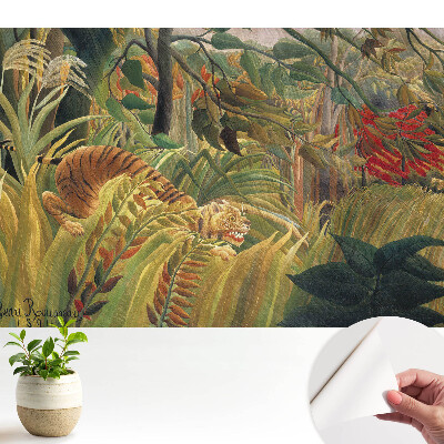 Tapeta fotograficzna samoprzylepna Rajska dżungla z ukrytym drapieżnikiem