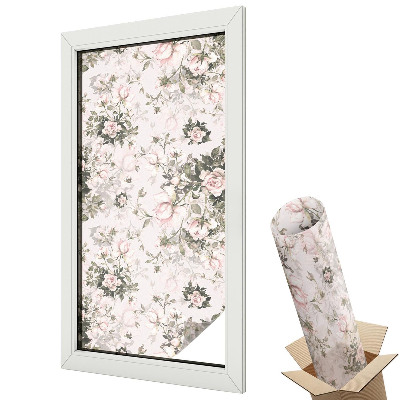 Mleczna folia na okno witraż Kwiatowe piękno