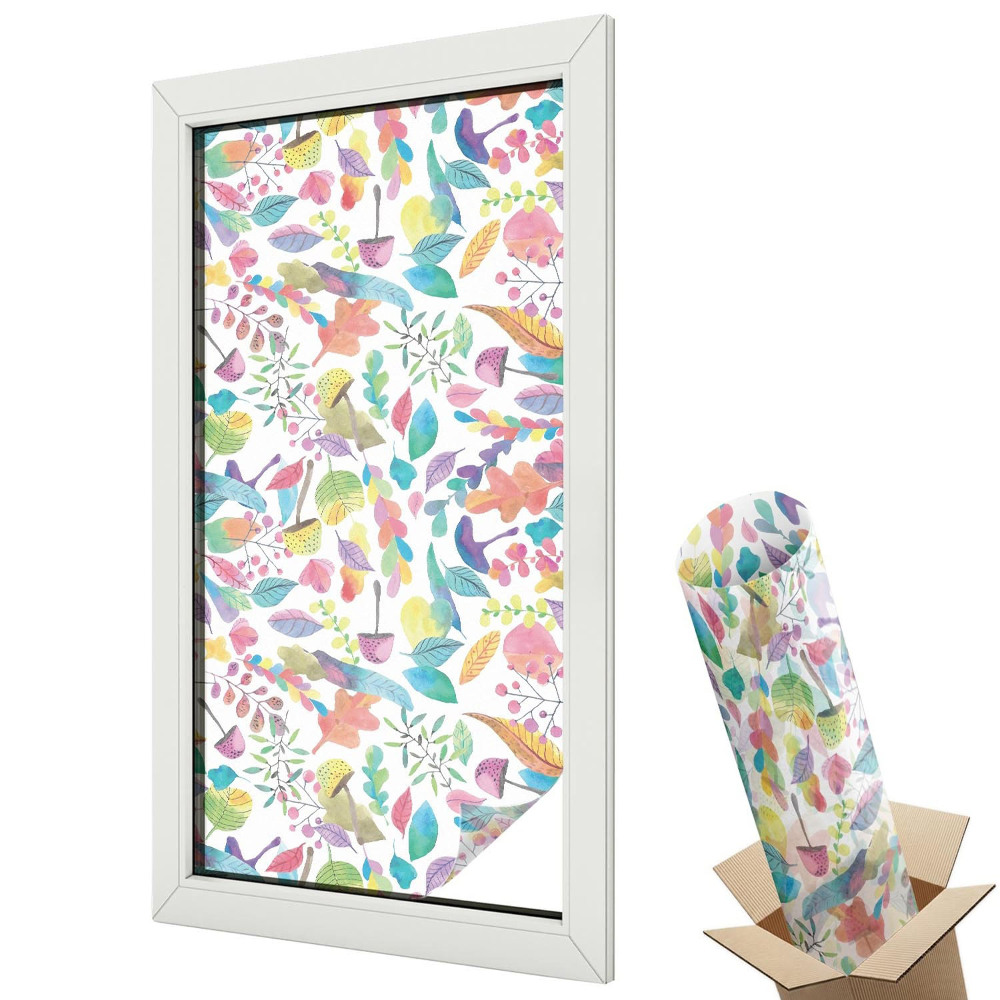 Mleczna folia na okno witraż Barwna kompozycja