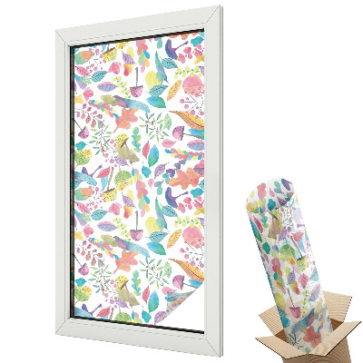 Mleczna folia na okno witraż Barwna kompozycja