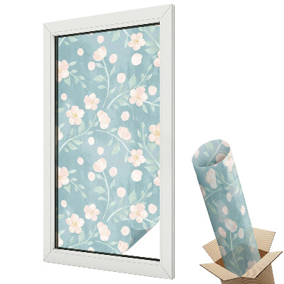 Witraż naklejka na okno Pastelowe kwiaty