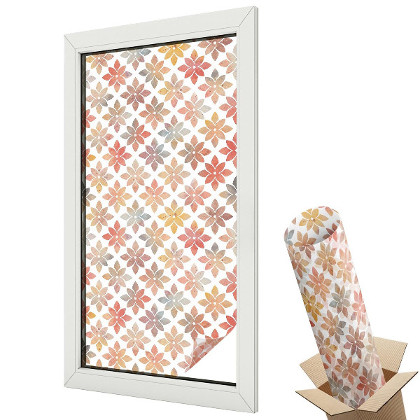 Mleczna folia na okno witraż Kwiatowe piękno