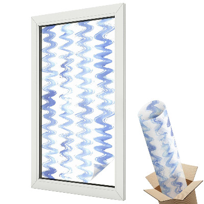 Mleczna folia na okno witraż Niebieskie fale