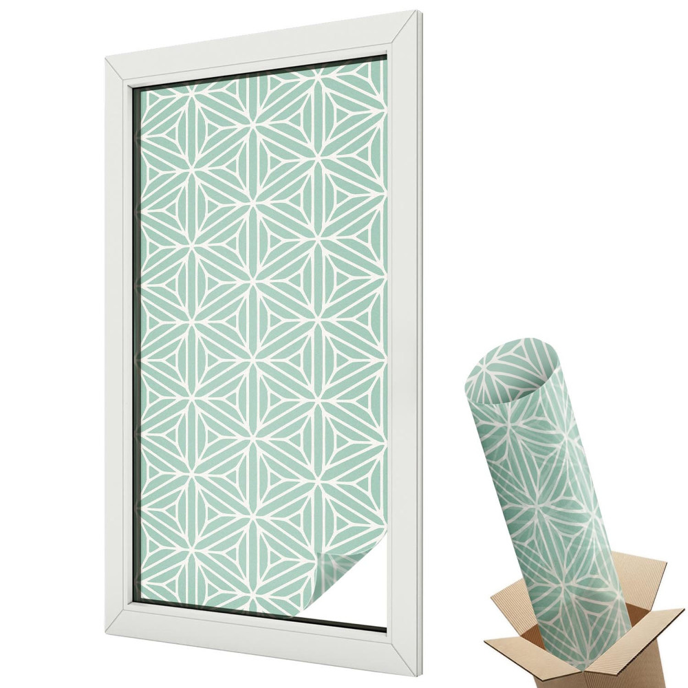 Mleczna folia na okno witraż Harmonijna struktura