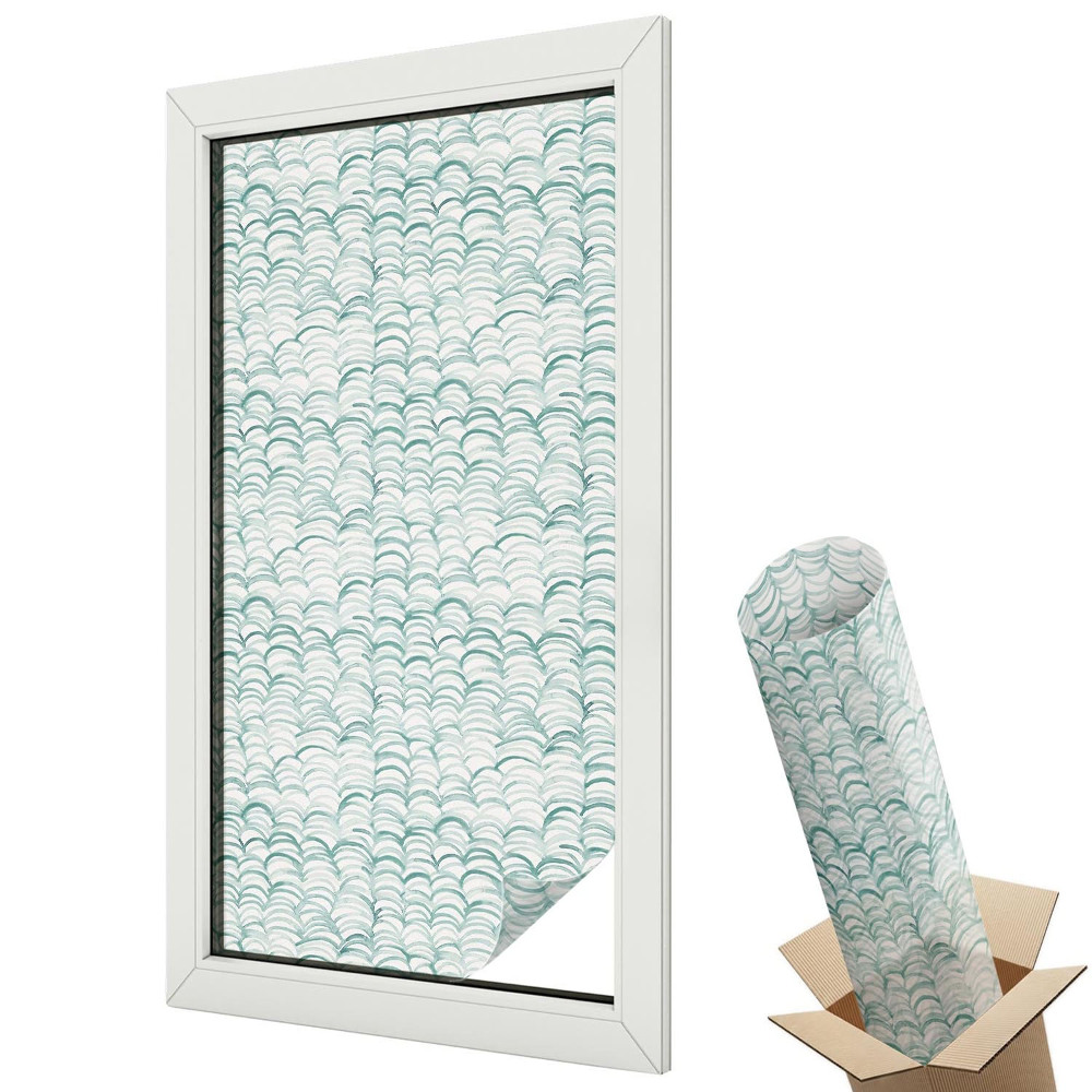 Witraż naklejka na okno Zielona fala