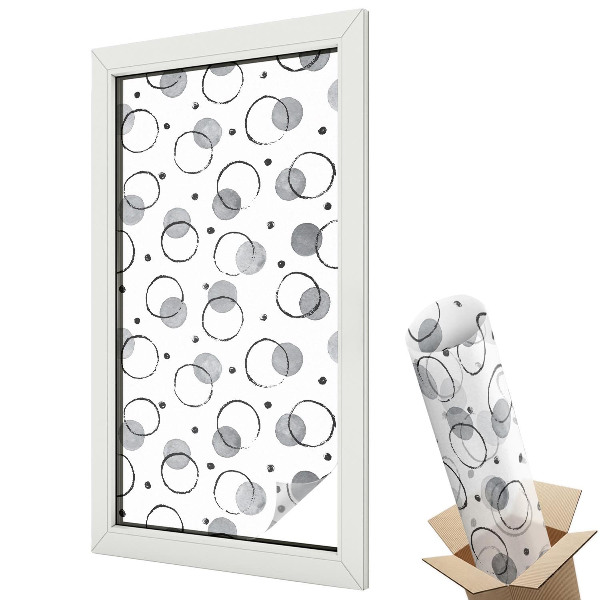 Witraż naklejka na okno Szare koła