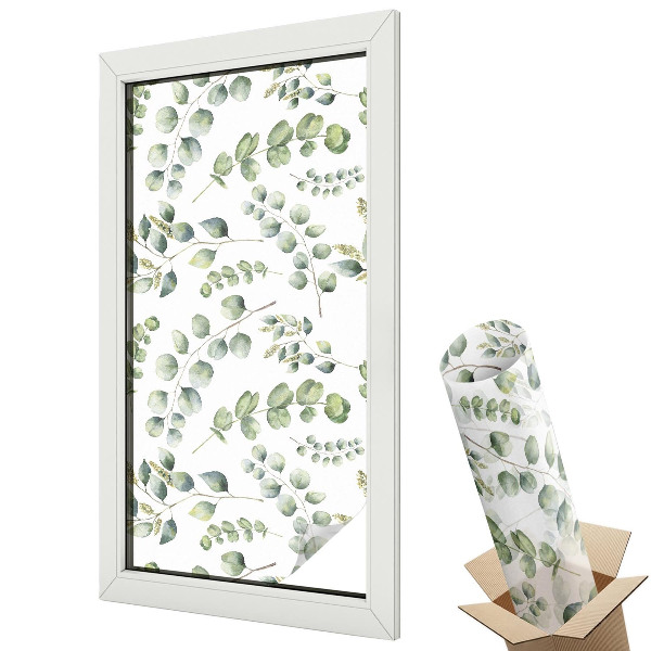 Witraż naklejka na okno Liście botaniczne